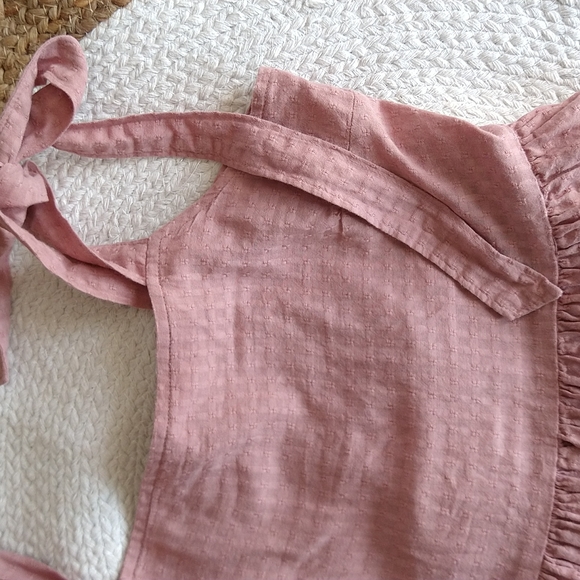 Madewell Rosalie Tie-Strap Top in Textured Gingham Faded Mauve - Picture 9 of 13